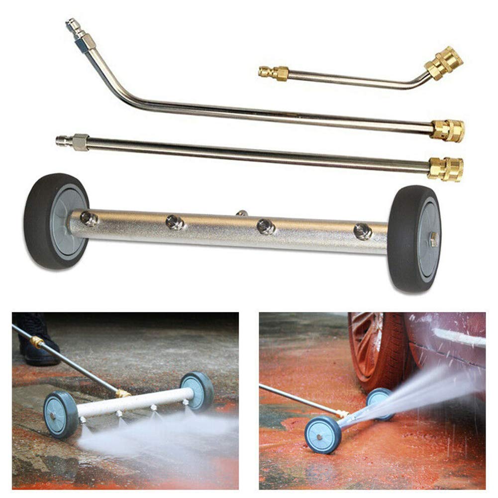 Pressure Washer, Pressure Washer Undercarriage Cleaner,Pressure Washer Accessories Stainless Steel Water Broom Portable 4 Spray Nozzle With Extenion