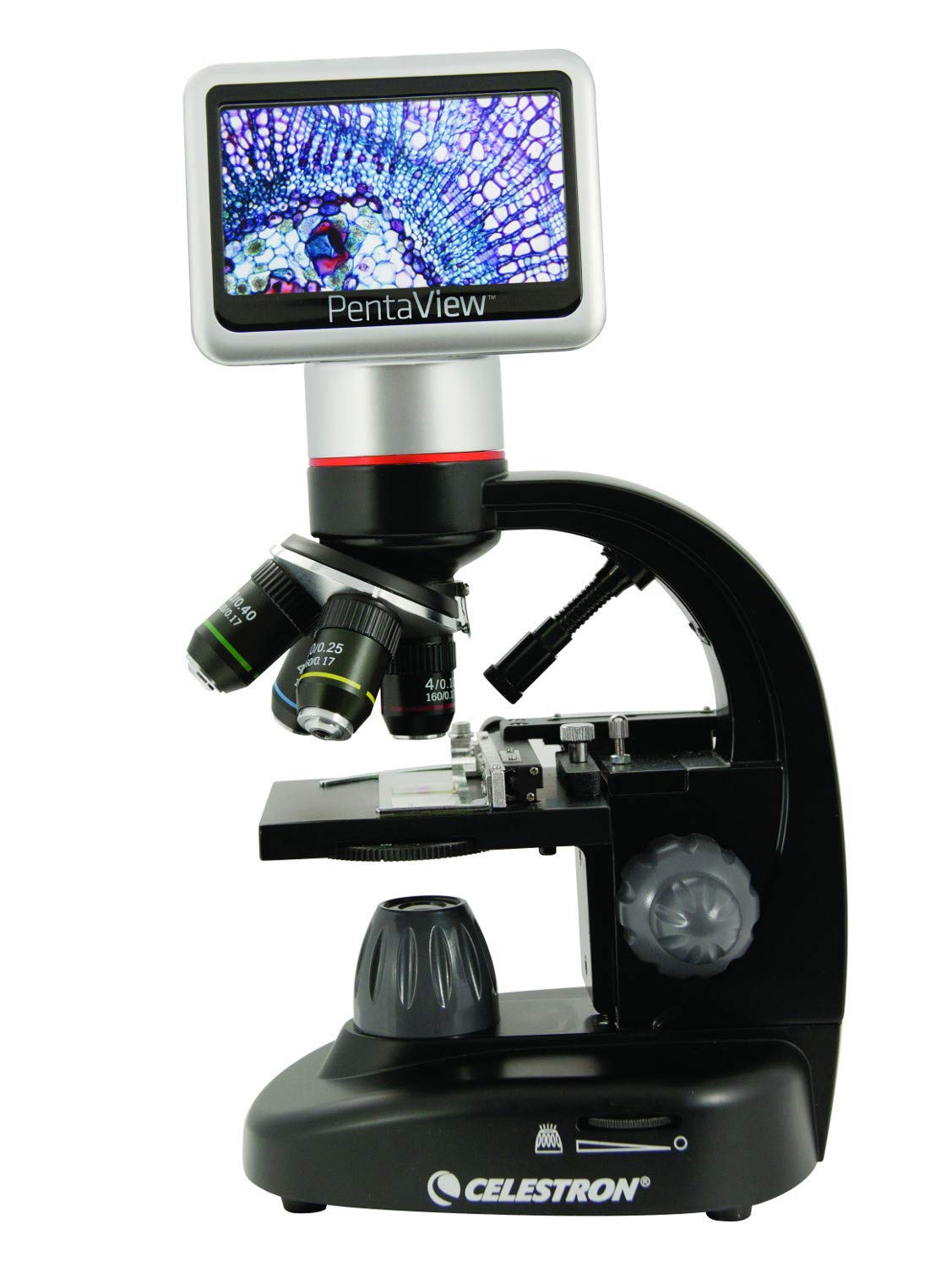 Celestron 44348 PentaView LCD Digital Microscope, 40x-60x Magnification, Black/Silver