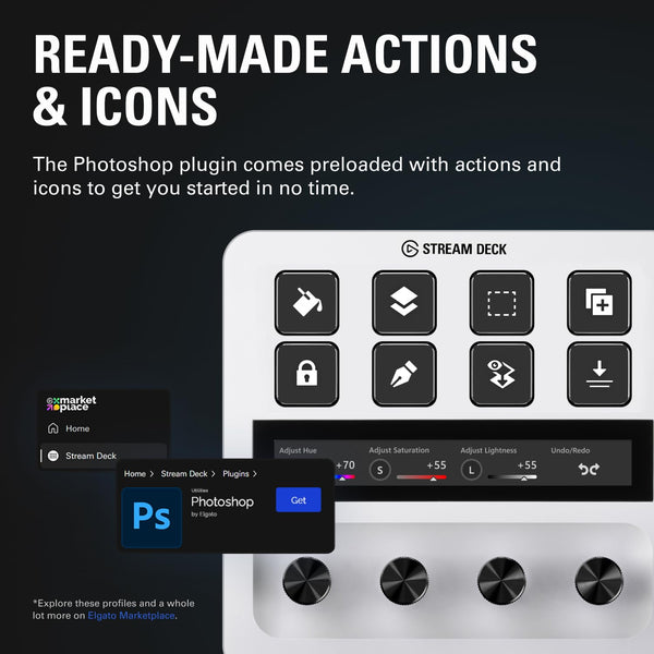Elgato Stream Deck + White, Audio Mixer, Production Console and Studio Controller for Content Creators, Streaming, Gaming, with customizable touch strip dials and LCD keys, works with Mac and PC