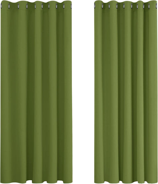 Deconovo Blackout Curtains Eyelet Super Soft Thermal Insulated Ring Top Blackout Curtains for Nursery 46 x 54 Drop Inch Dark Grey 2 Panels