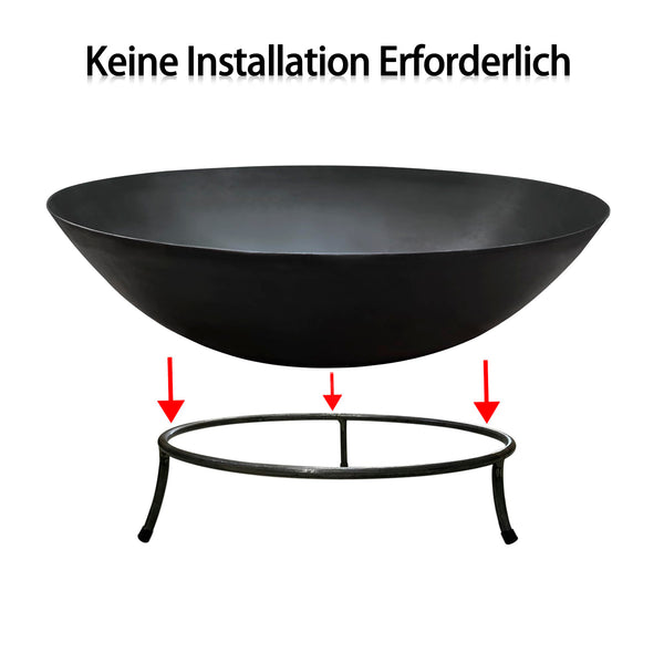 K?hko fire bowl Marbela ca. 50x50x24 cm steel with 3 feet for barbecue fire BBQ camping wonderful evening at the beach garden yard terrace gill