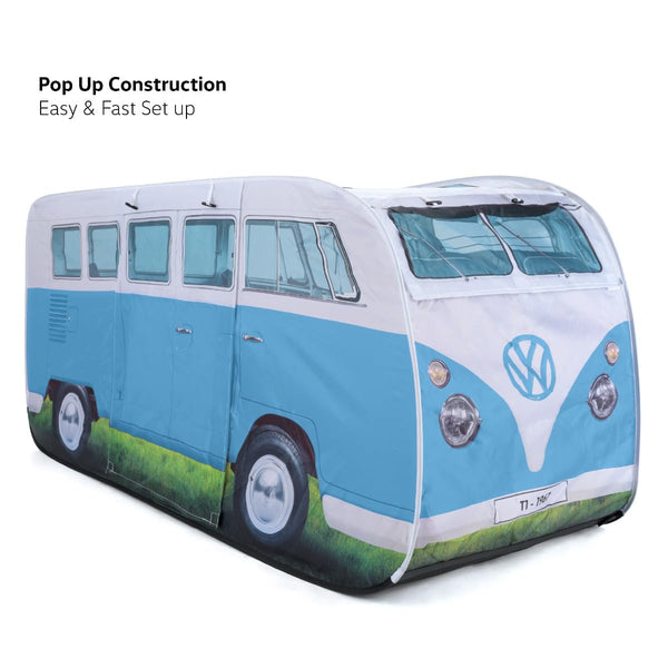 Volkswagen Camper Van Kids Pop Up Tent - Official VW UPF50+ Foldable Play Tent for Girls Boys - Multiple Colours