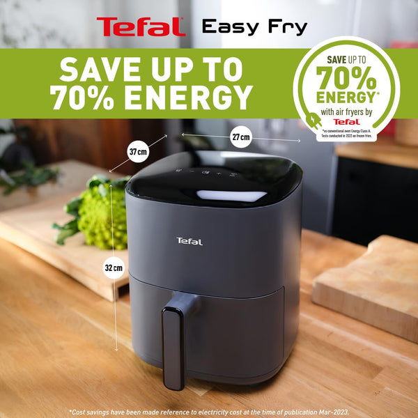 Tefal Easy Fry Max Digital Air Fryer, 5L, 10in1, Uses No Oil, Air Fry, Extra Crisp, Roast, Bake, Reheat, Dehydrate, 6 Portions, Non-Stick, Dishwasher Safe Baskets, Black EY245840