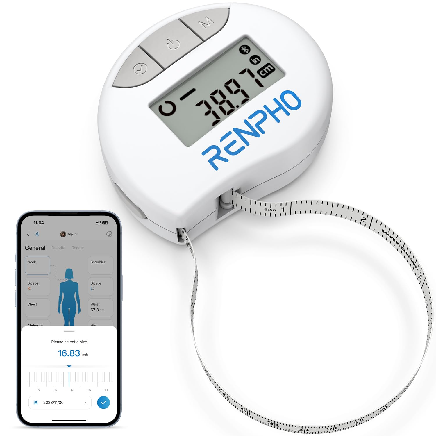 RENPHO Scales for Body Weight, Digital Bathroom Scales with High Precision Sensors, Bluetooth Weighing Scales Body Composition Monitors with App, Elis 1