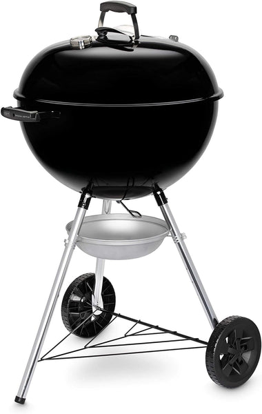 Weber Original Kettle Charcoal Grill, Ø 57cm Grill Area, BBQ Grill with Porcelain-Enamelled Lid & Bowl, Lid Thermometer, One-Touch Cleaning System - Black (14101004)