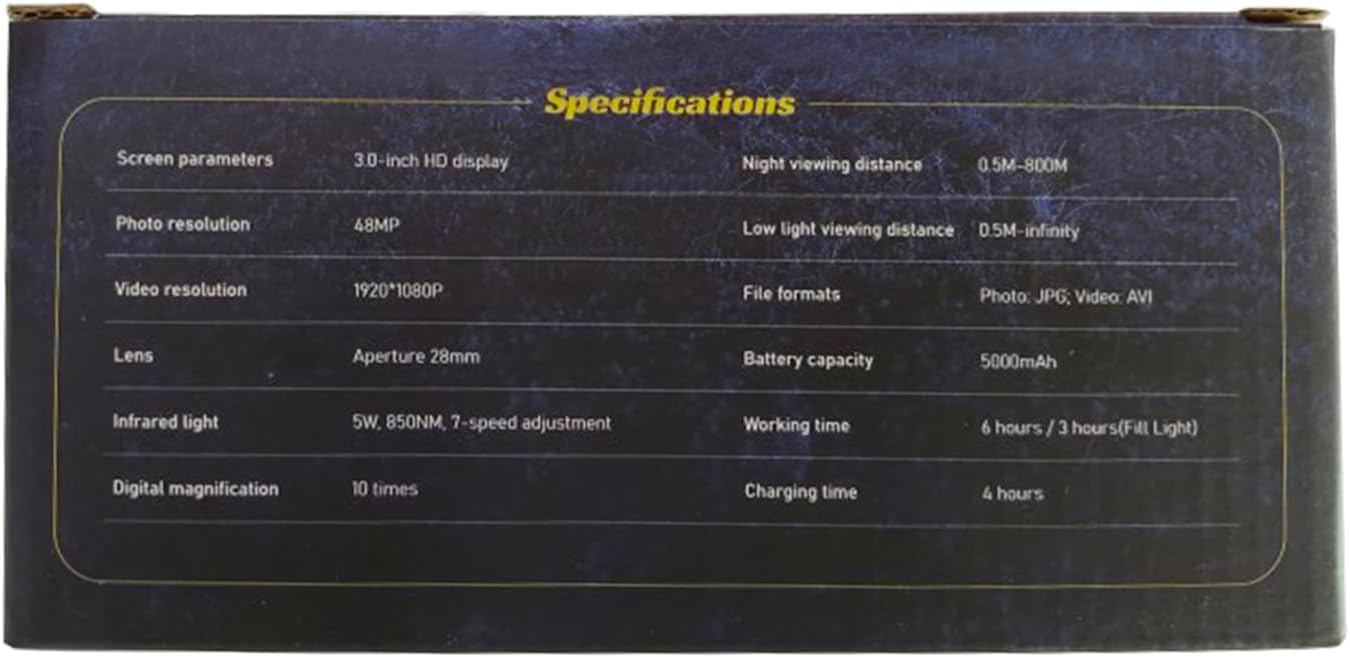 Night Vision Goggles, 5W 850NM Infrared Night Vision Binoculars for Adults, 5000 mAh Rechargeable Binoculars with Flashlight and 32G Card, 10X Digital Zoom, for Camping Hunting and Bird Watching