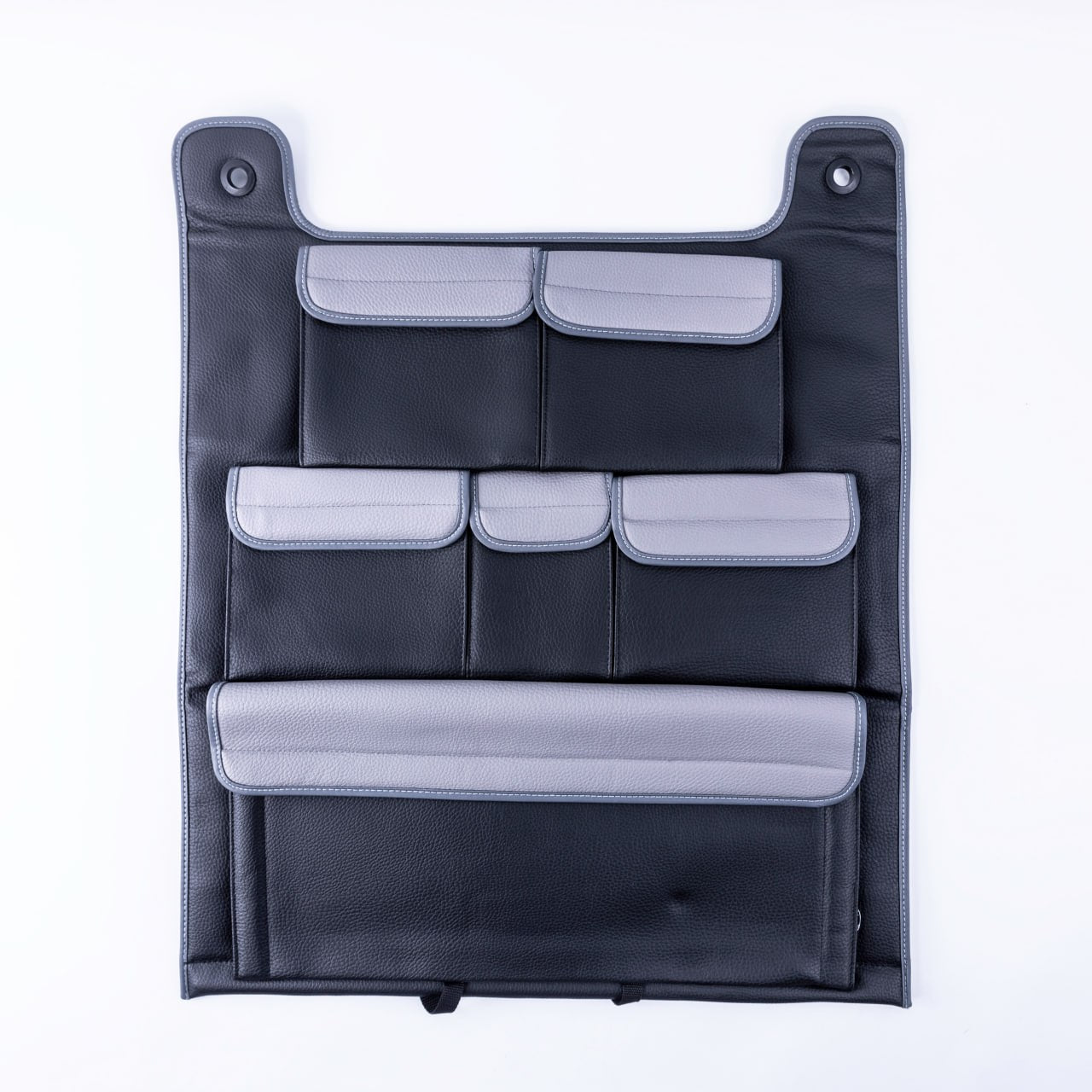 For VW T6 & T6.1 Transporter Double Back Seat Organizer – Black with Grey Lids | Storage Solution
