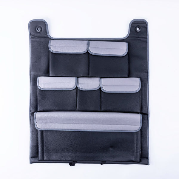 For VW T5 / T5.1 Transporter Double Back Seat Organiser (Black with Grey Lids)