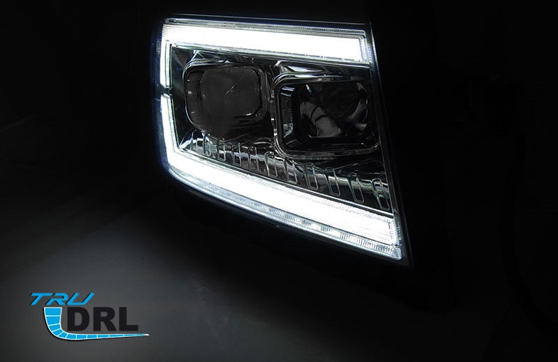 FK LED DRL Devil Eye Halo DYNAMIC SEQ Lightbar Sequential Animated Headlights VW Crafter BJ 17+ Chrome LHD