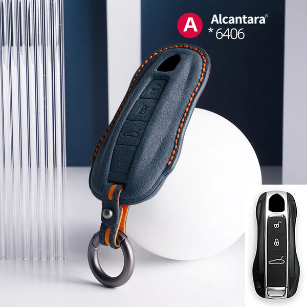 Alcantara High-quality Car Key Case Cover For Porsche Panamera Spyder Carrera Macan Cayman Cayenne 911 970 981 991 Accessories