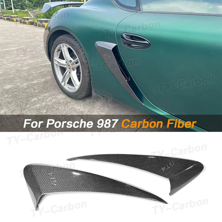 Real Carbon Fiber Side Vent Air Intake Duct Body Parts For Porsche 987 Cayman Boxster Side Vents FRP Bodykit 06-12
