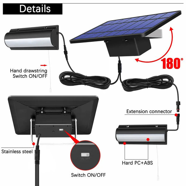 Upgraded Solar Pendant Lights Outdoor Indoor Auto On Off Solar Lamp for Barn Room Balcony Chicken With Pull Switch And 3m Line