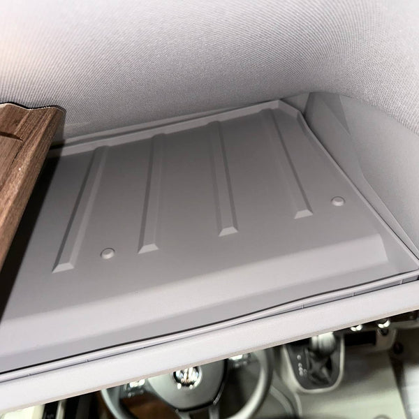 For VW Crafter Front Cab Shelf Light Grey Rubber Inserts – Storage Liner (2018-2025)