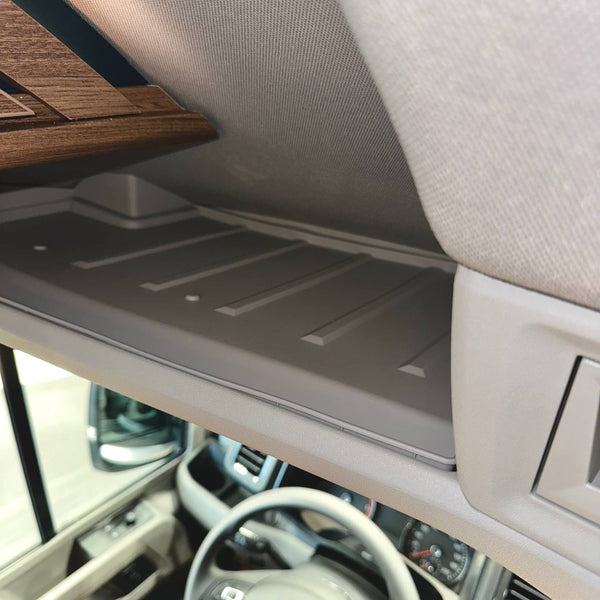 For VW Crafter Front Cab Shelf Light Grey Rubber Inserts – Storage Liner (2018-2025)