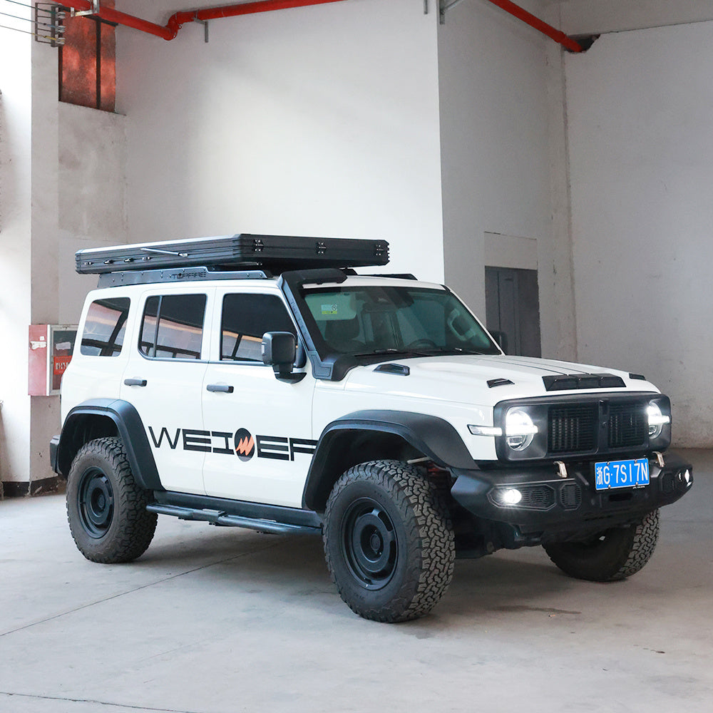 WEIER Vehicle Mounted Tent - For Car / RV / Pickup / Van / Camper / 4x4 + Ladder + 7cm Mattress + Light + Shoe Bag