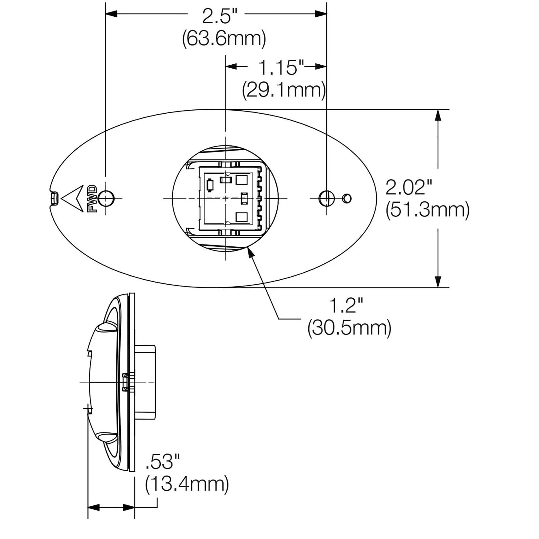 Attwood ASM-Vt ASM-Vt ASM-Vt LED Mount Nav Lights 3NM SS Pair | 4Boats