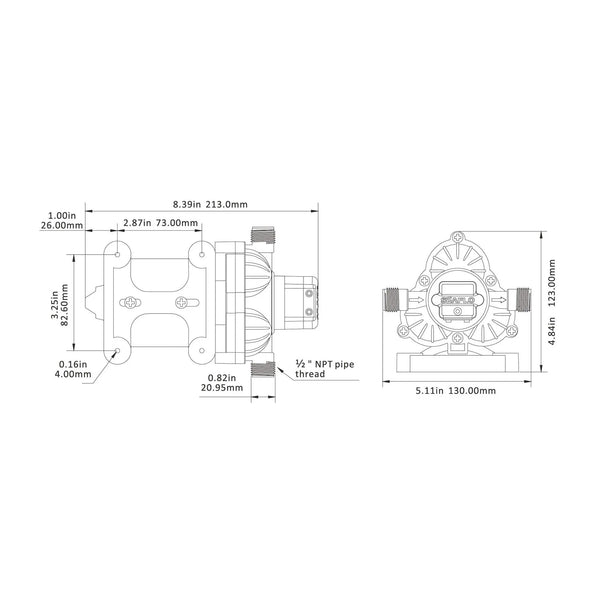 Seaflo Water 33 Series 12V Pressure Pump 2.8 GPM | 4Boats