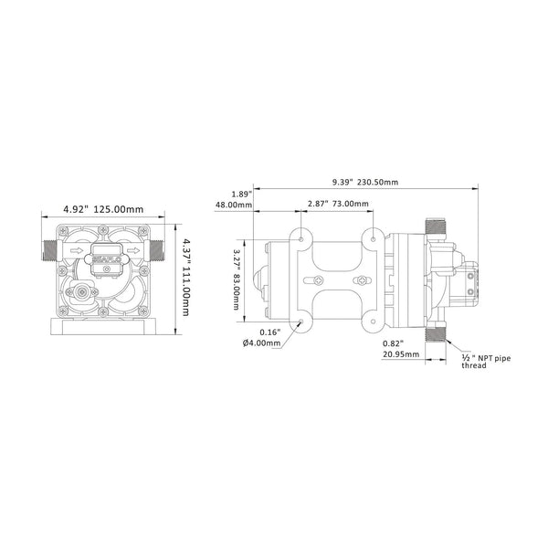 Seaflo Water 42 Series 12V Pressure Pump 5.0 GPM | 4Boats
