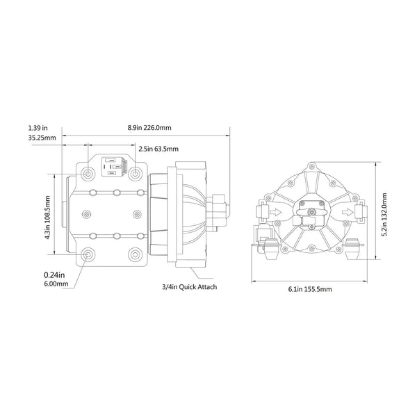 Seaflo Water 53 Series Pressure Pump 12V 26.5 L/h | 4Boats