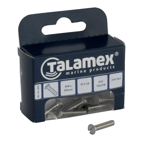 Talamex Head Head Head Screw CS M4 × 20 Slotted | 4Boats