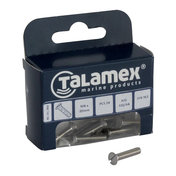 Talamex Head Head Head Screw CS M4 × 40 Slotted | 4Boats