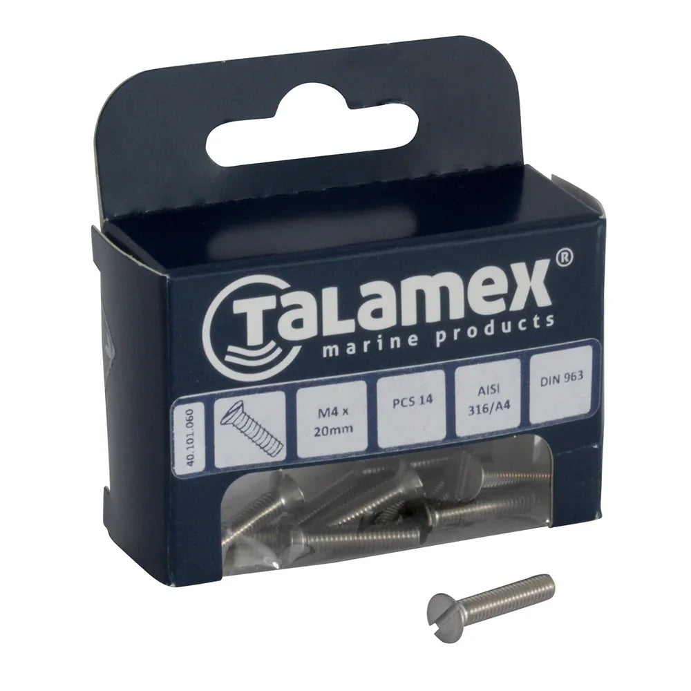 Talamex Head Head Head Screw CS M5 × 20, Slotted | 4Boats