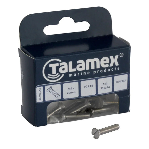 Talamex Head Head Head Countersunk Screw M5 × 60 Slotted | 4Boats