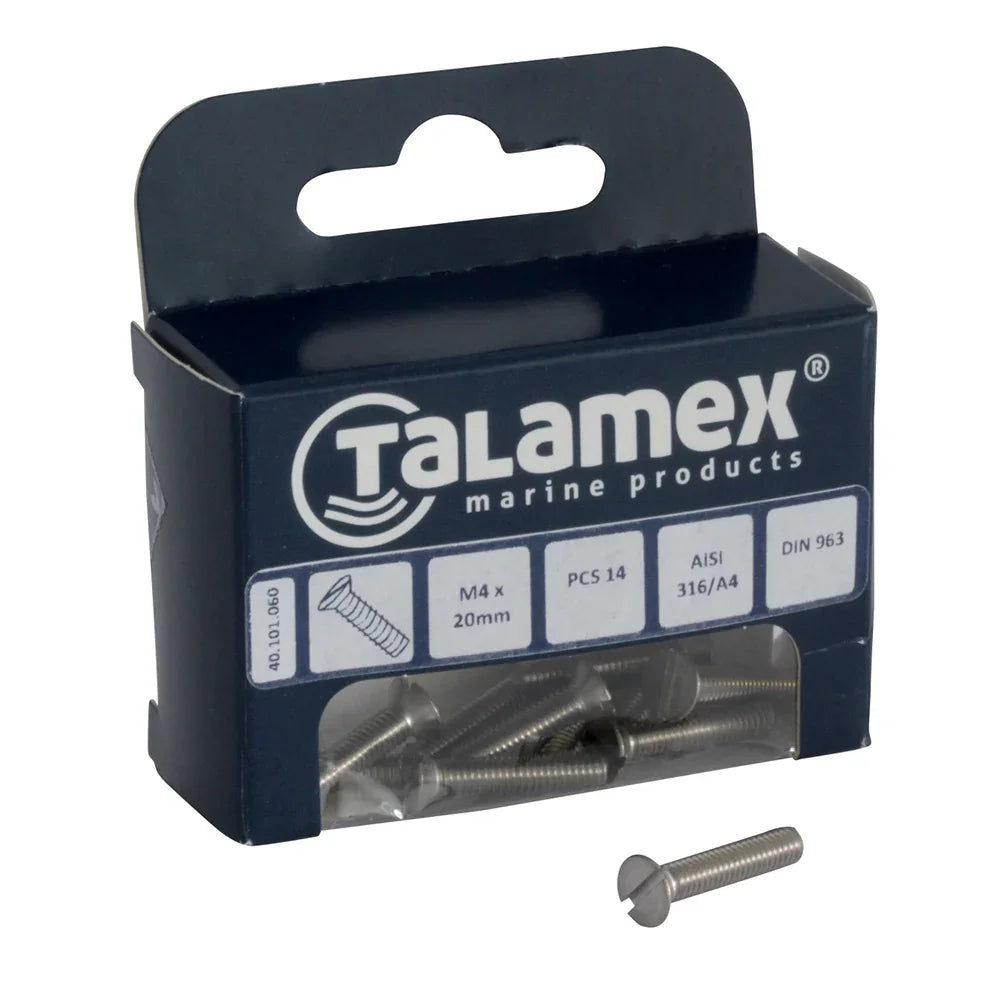 Talamex Head Head Head Screw CS M6 × 20 Slotted | 4Boats