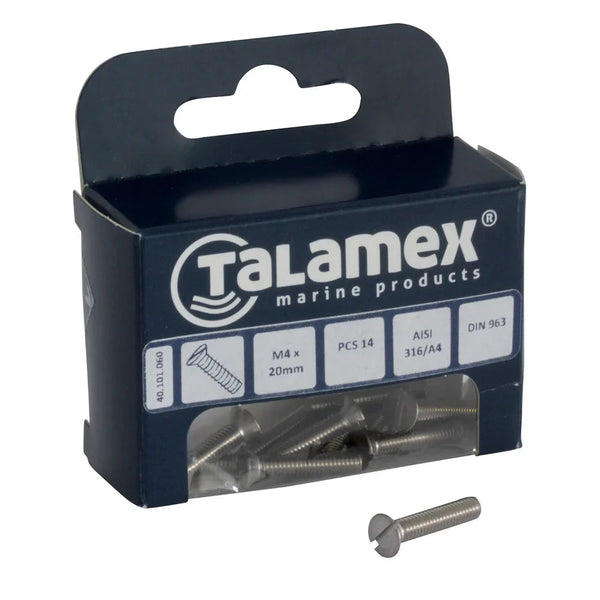 Talamex Head Head Head Countersunk Screw M6 × 70 Slotted | 4Boats