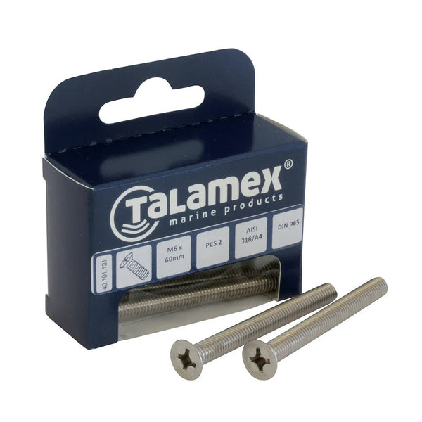Talamex Flathead Flathead Flathead Screw M5 × 20 Phillips Cou | 4Boats