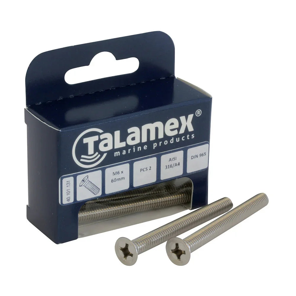 Talamex Flathead Flathead Flathead Screw M6 × 70 Phillips Cro | 4Boats