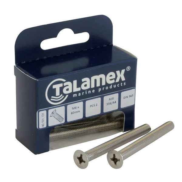 Talamex Flathead Flathead Flathead M8 × 40mm Phillips Screw | 4Boats