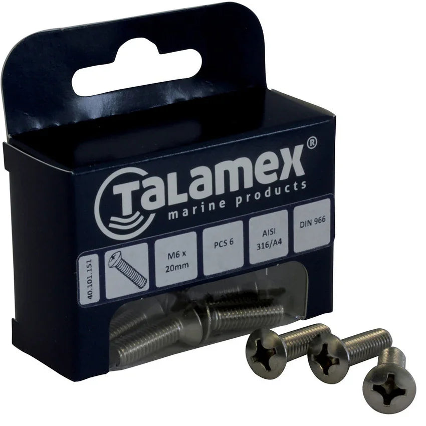 Talamex Raised Raised Raised M4 × 40 Raised Head Screw, Phill | 4Boats