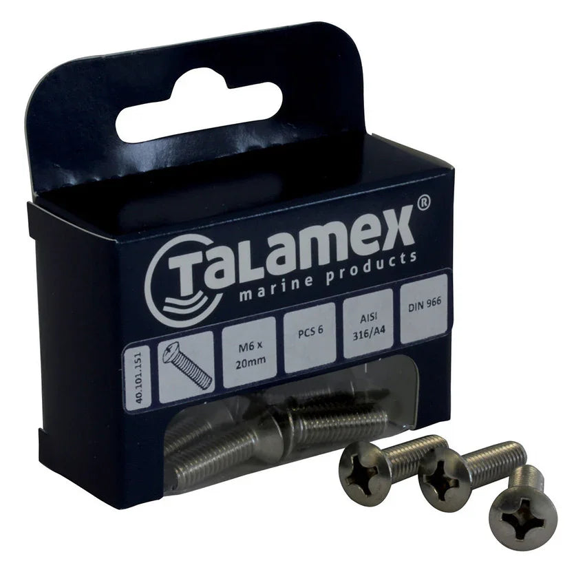 Talamex Raised Raised Raised Screw M6 × 20 Phillips | 4Boats