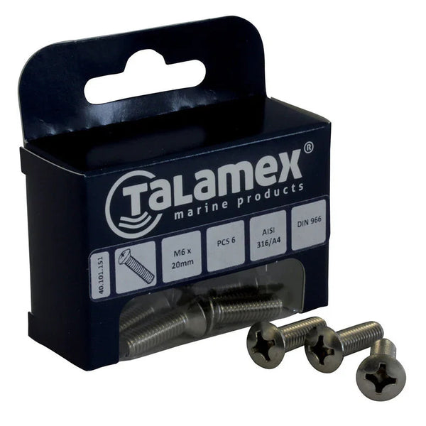Talamex Raised Raised Raised Screw M6 × 20 Phillips | 4Boats