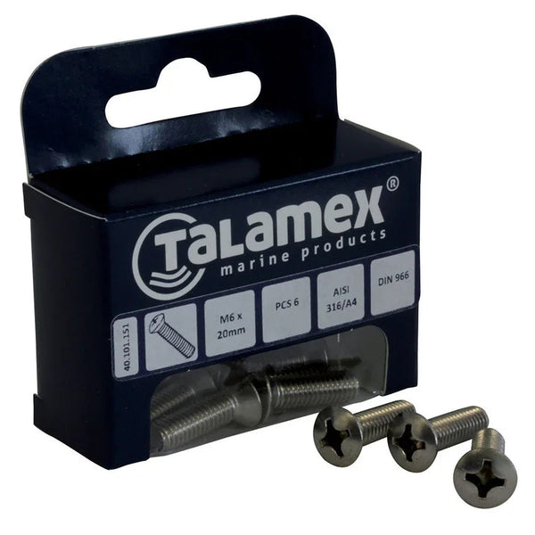 Talamex Raised Raised Raised M6 × 30 Raised Head Screw, Phill | 4Boats