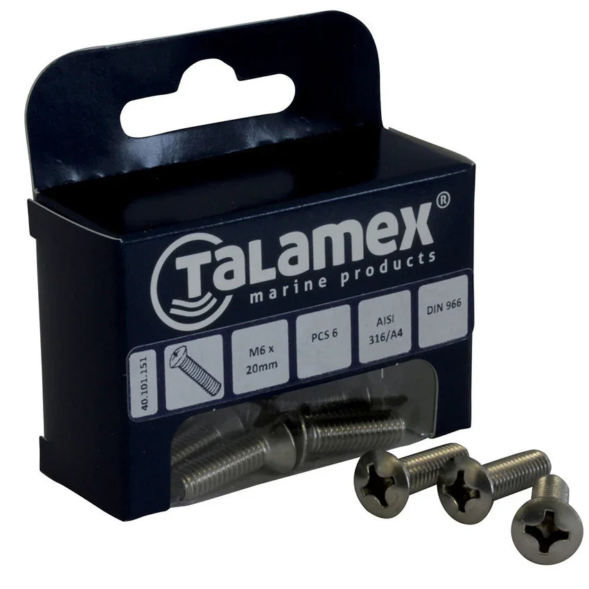 Talamex Raised Raised Raised M6 × 60 Raised Head Screw, Phill | 4Boats