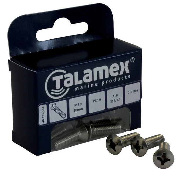 Talamex Raised Raised Raised M6 × 60 Raised Head Screw, Phill | 4Boats