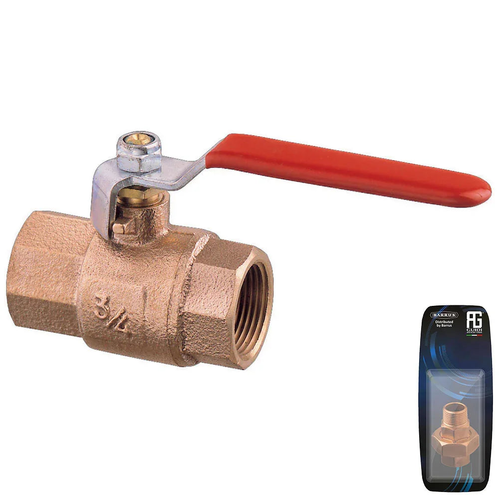 Guidi Bronze Lever Operated Ball Valve F-F Full Flow Bronze Body - 3/4 in