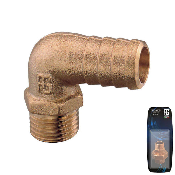 Guidi Brass 90° Hose Connector M 1 in 1/4 - Retail Pack