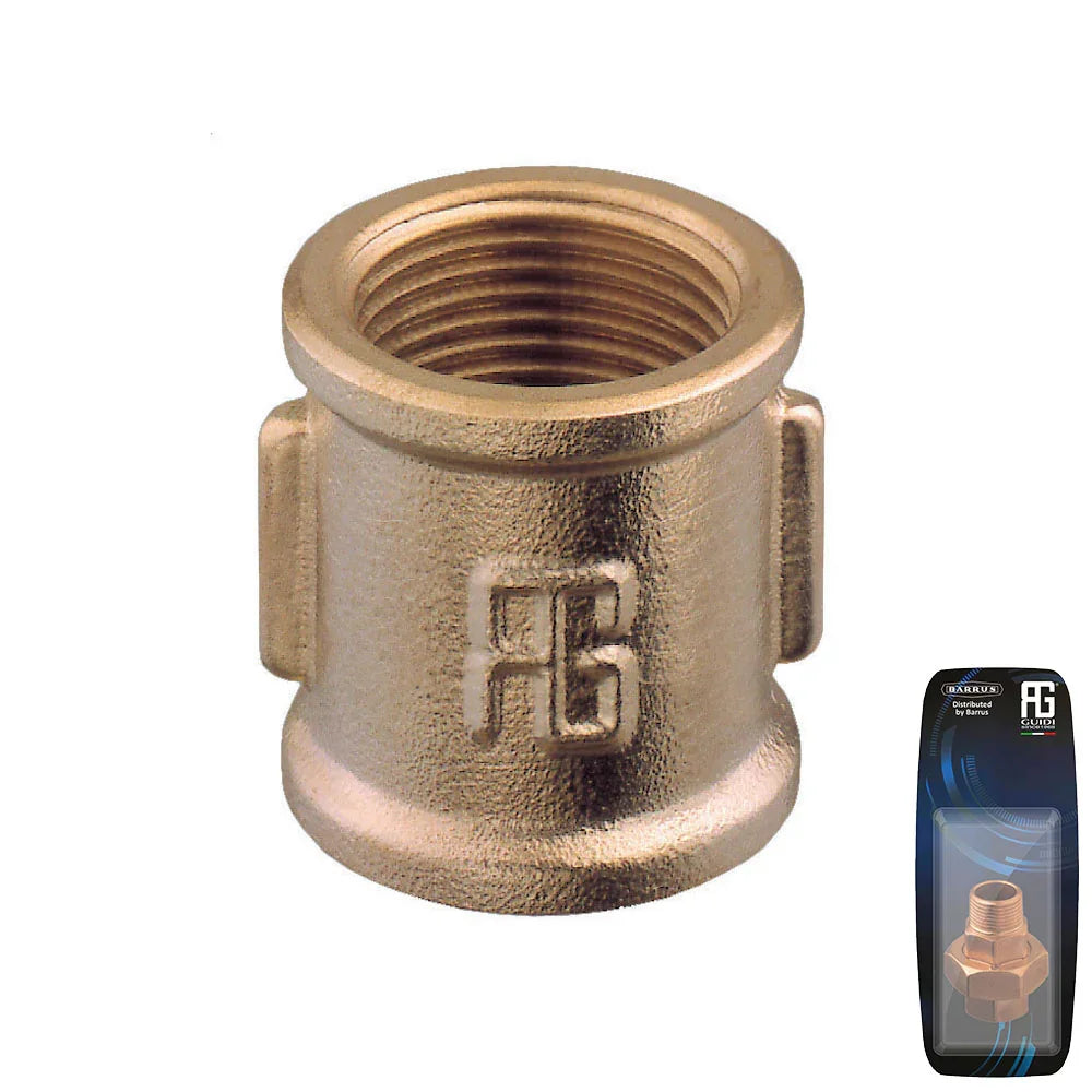 Guidi Brass Equal Socket F 1/2 in - Retail Pack