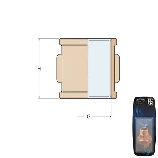 Guidi Bronze Equal Socket F 3/8 in - Retail Pack