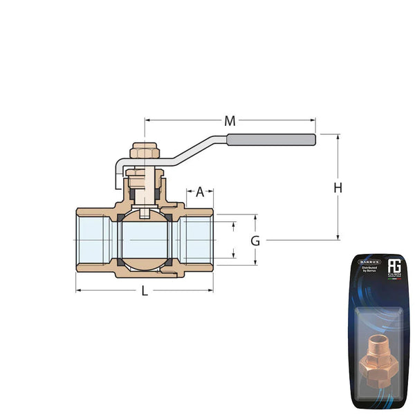 Guidi Bronze Lever Operated Ball Valve F-F Full Flow Bronze Body - 1/4 in