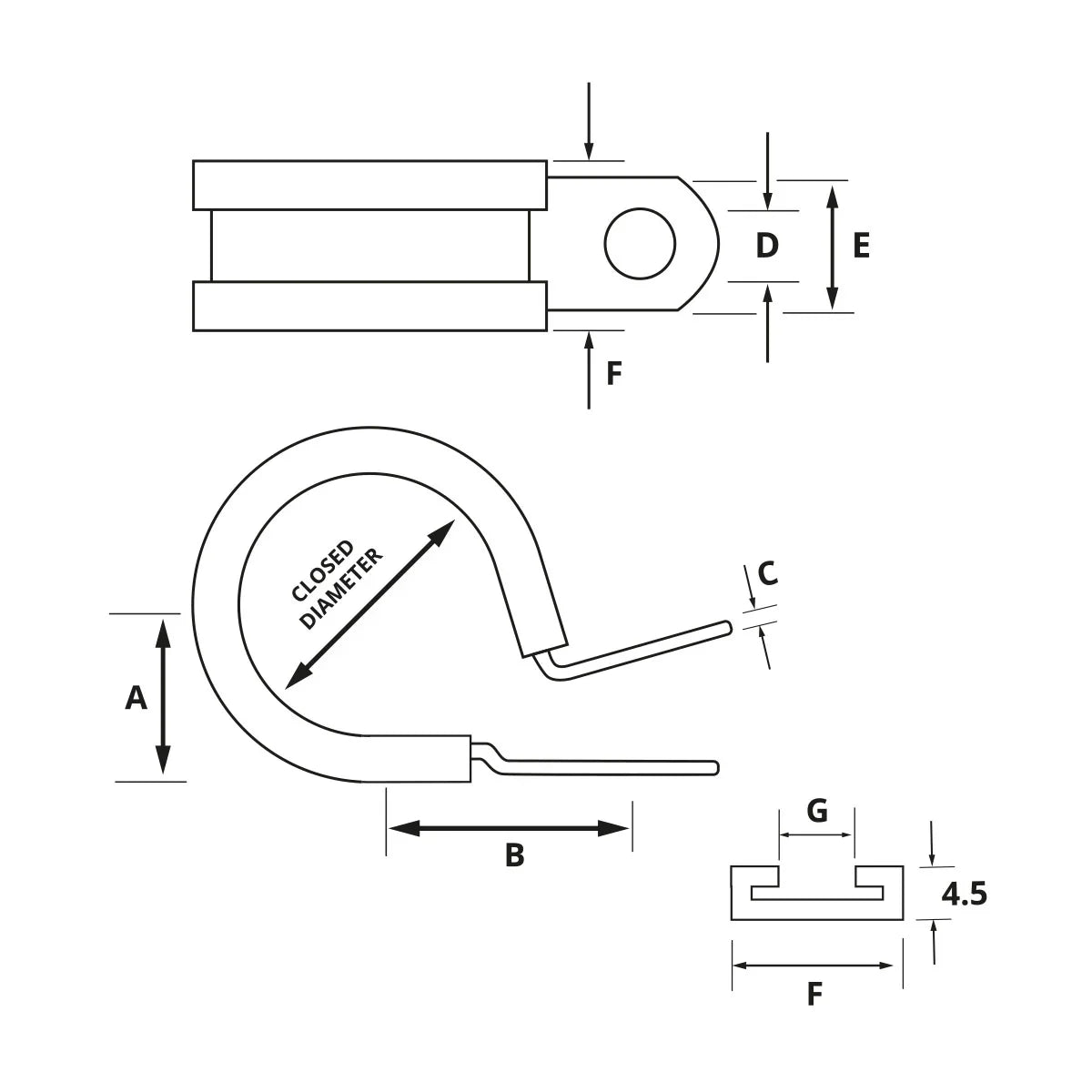 Jcs M6 M6 M6 Stainless Steel P-Clip 19 mm | 4Boats
