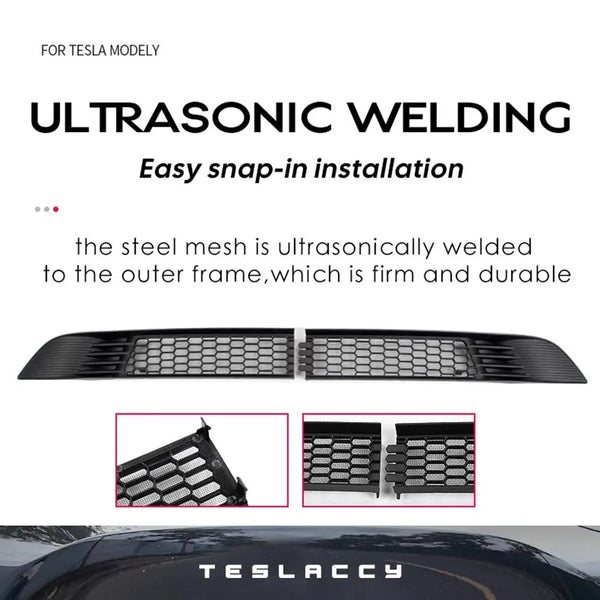 For Tesla Model Y 2020-2024 Car Lower Bumper Anti Insect Net Anti Dust Proof Inner Vent Grille Cover Insect-proof Front Cover