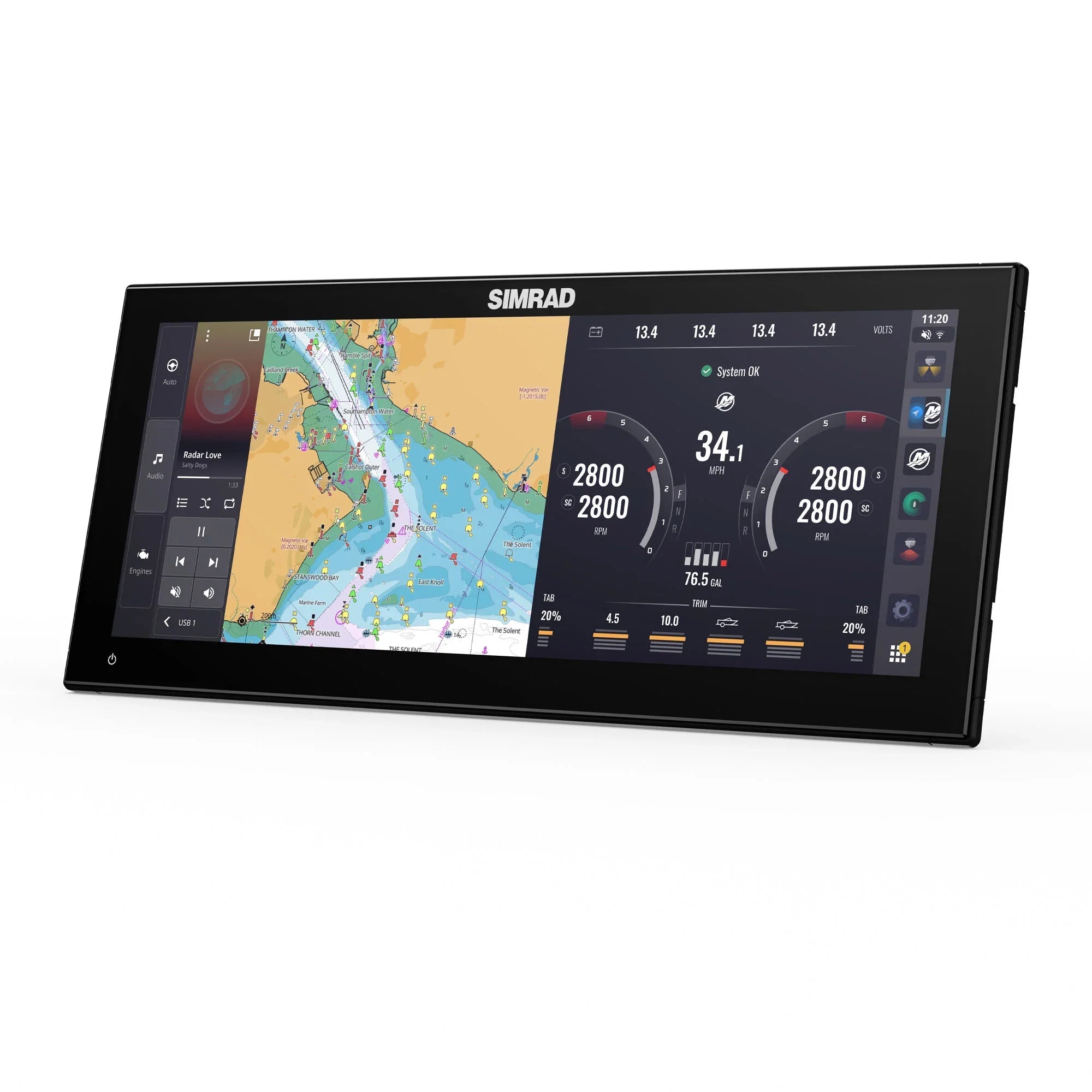 Simrad MFD - NSX® 3012 Ultrawide 12 in Display with Active Imaging™ 3-in-1