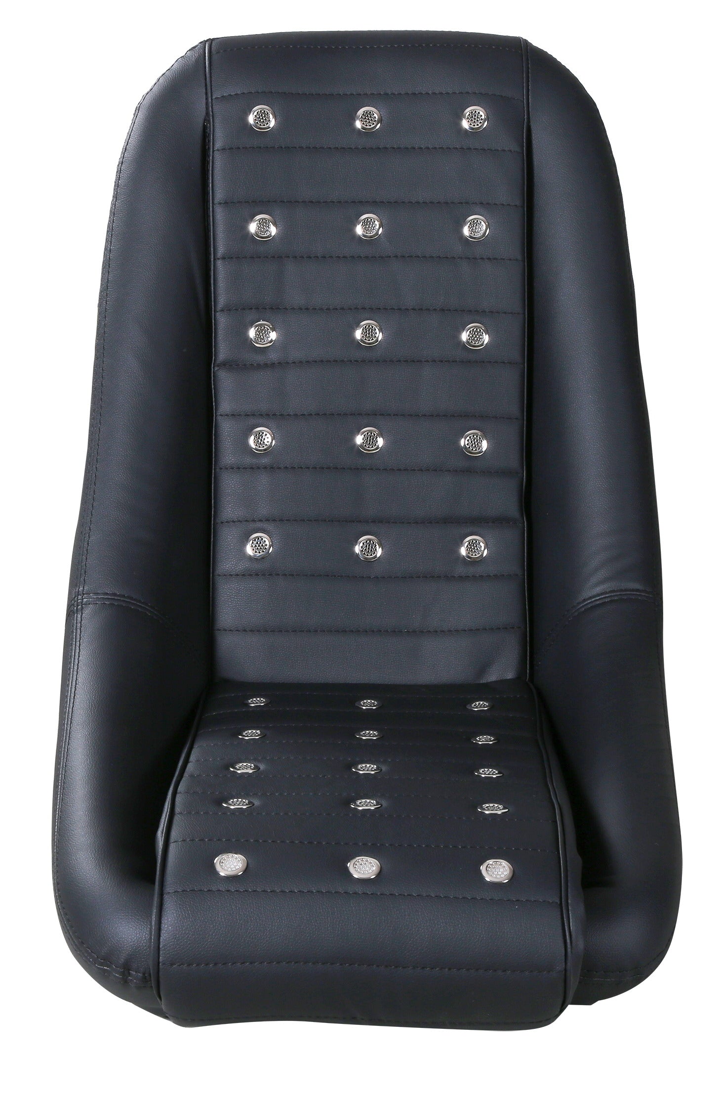 BINGHONG SINGLE / INDIVIDUAL (x1) JSXL-10 Button Studded Vintage Classic Retro Speedster Universal Bucket Seat Brown or Black Synthetic Leather