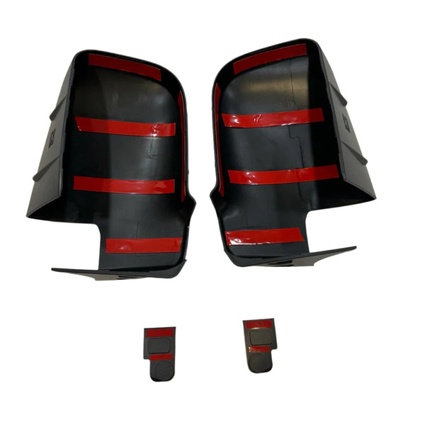 For Mercedes Sprinter Dodge 907 Wing Mirror Covers with Indicator - Hammerite (Set of 2) - Replacement Caps for 907 Models