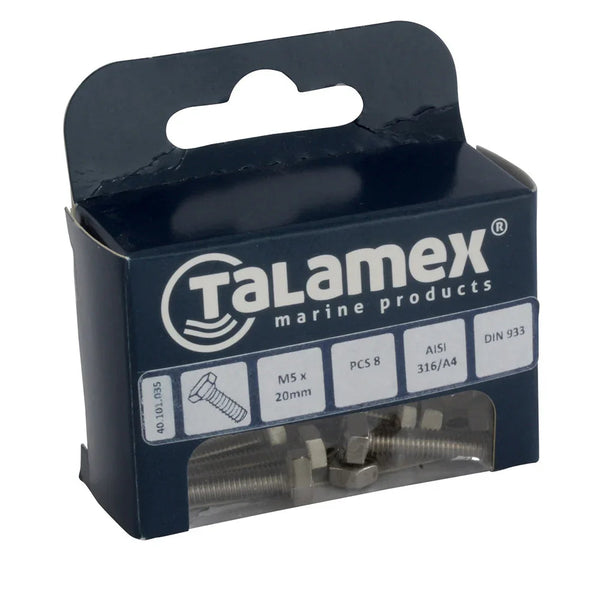 Talamex Hexacon Hexacon Hexacon Head Screw M5 × 20 mm | Hex H | 4Boats