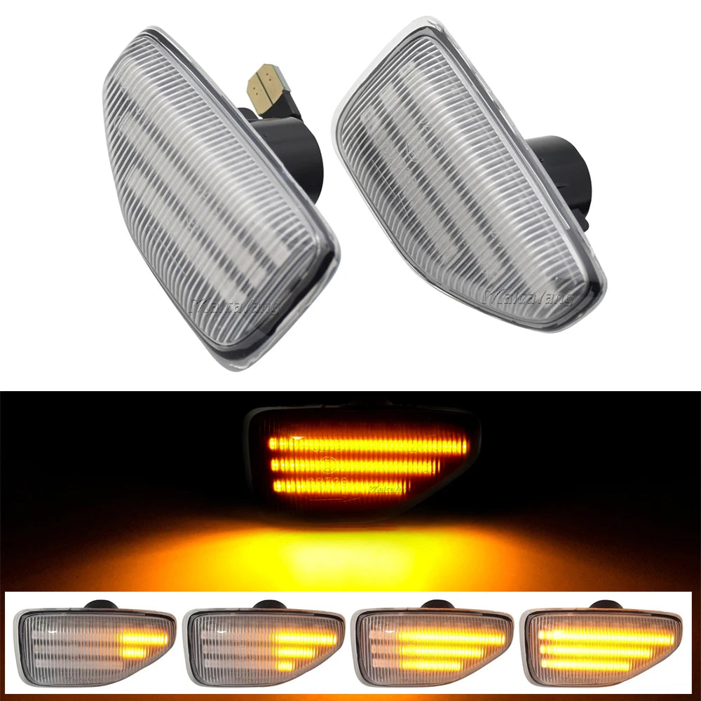 2Pcs Dynamic Amber LED Side Turn Signal Blinker Light for Dacia Logan II Sandero Duster 2018~ Car Styling Indicator Signal Light